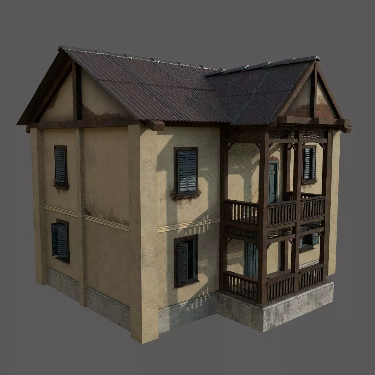 House Exterior Interior Low-poly 3D model