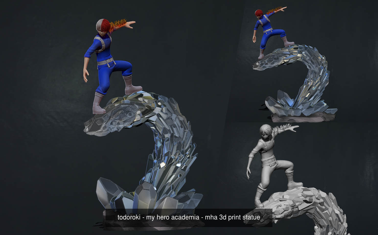 todoroki and bakugo 3d print statues - my hero academia 3D Model Collection_2
