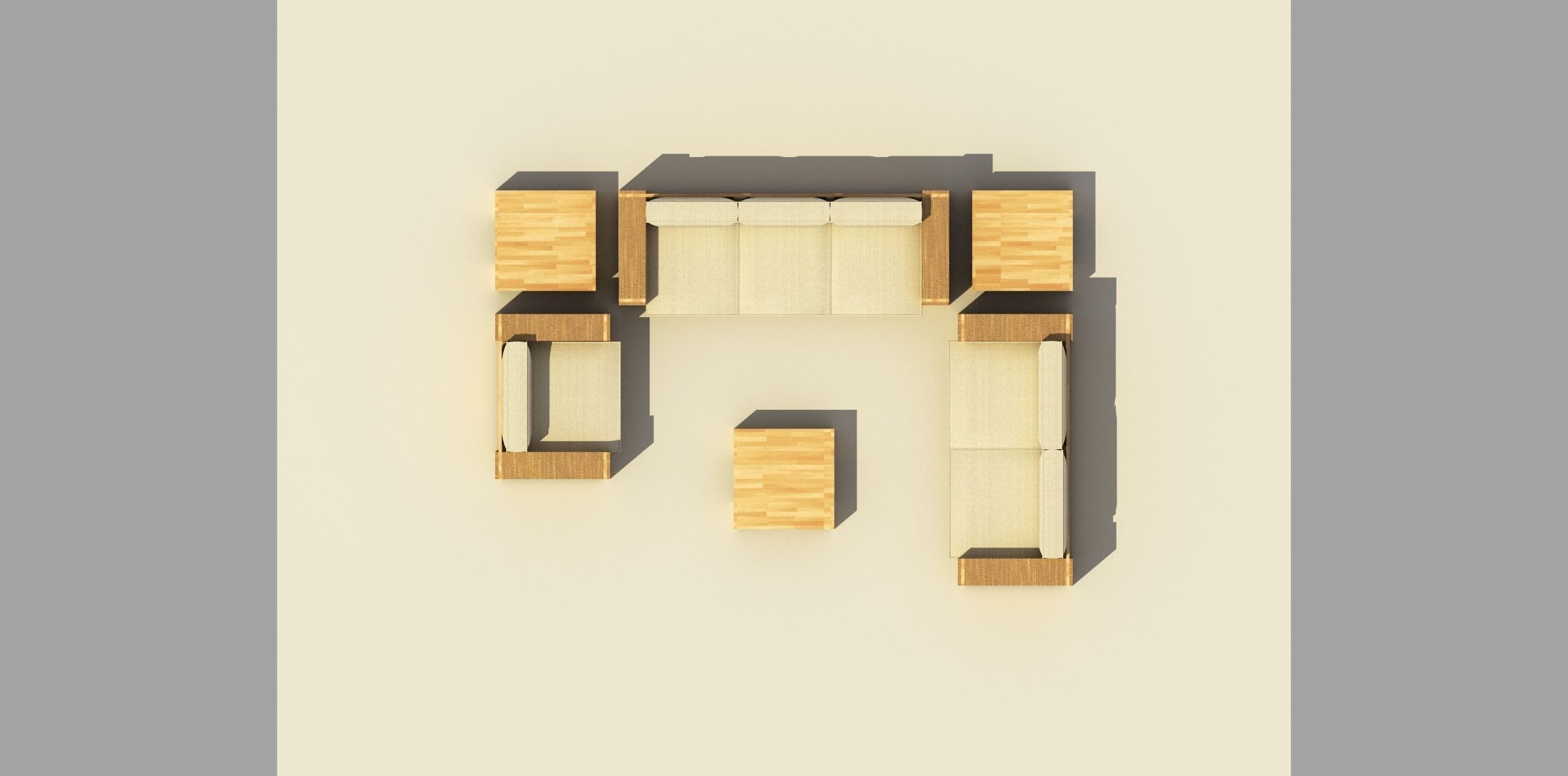 Sofa Suite Low-poly 3D model_7