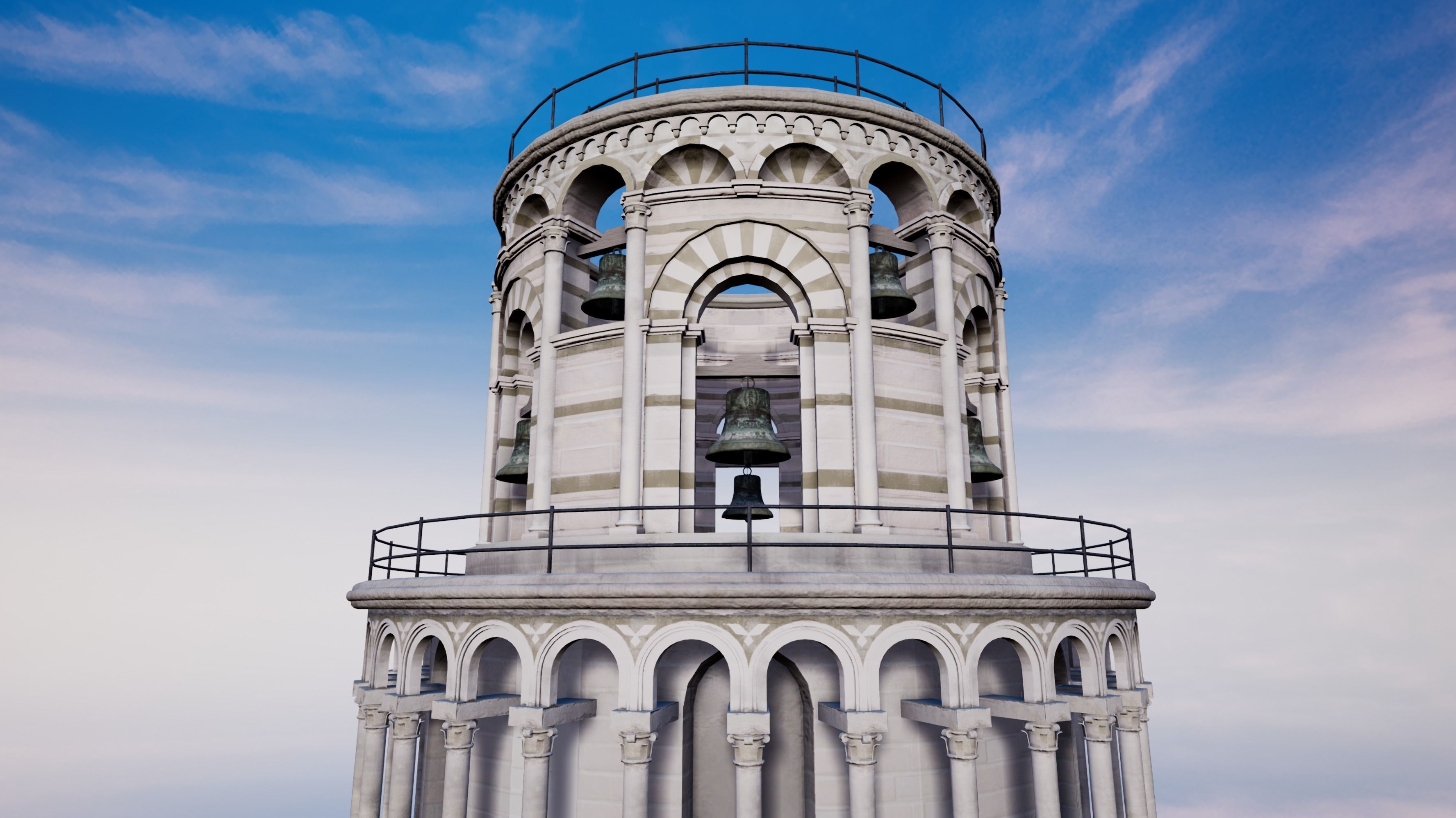 Pisa Tower Italy Low-poly 3D model_2