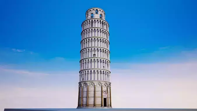 Pisa Tower Italy Low-poly 3D model
