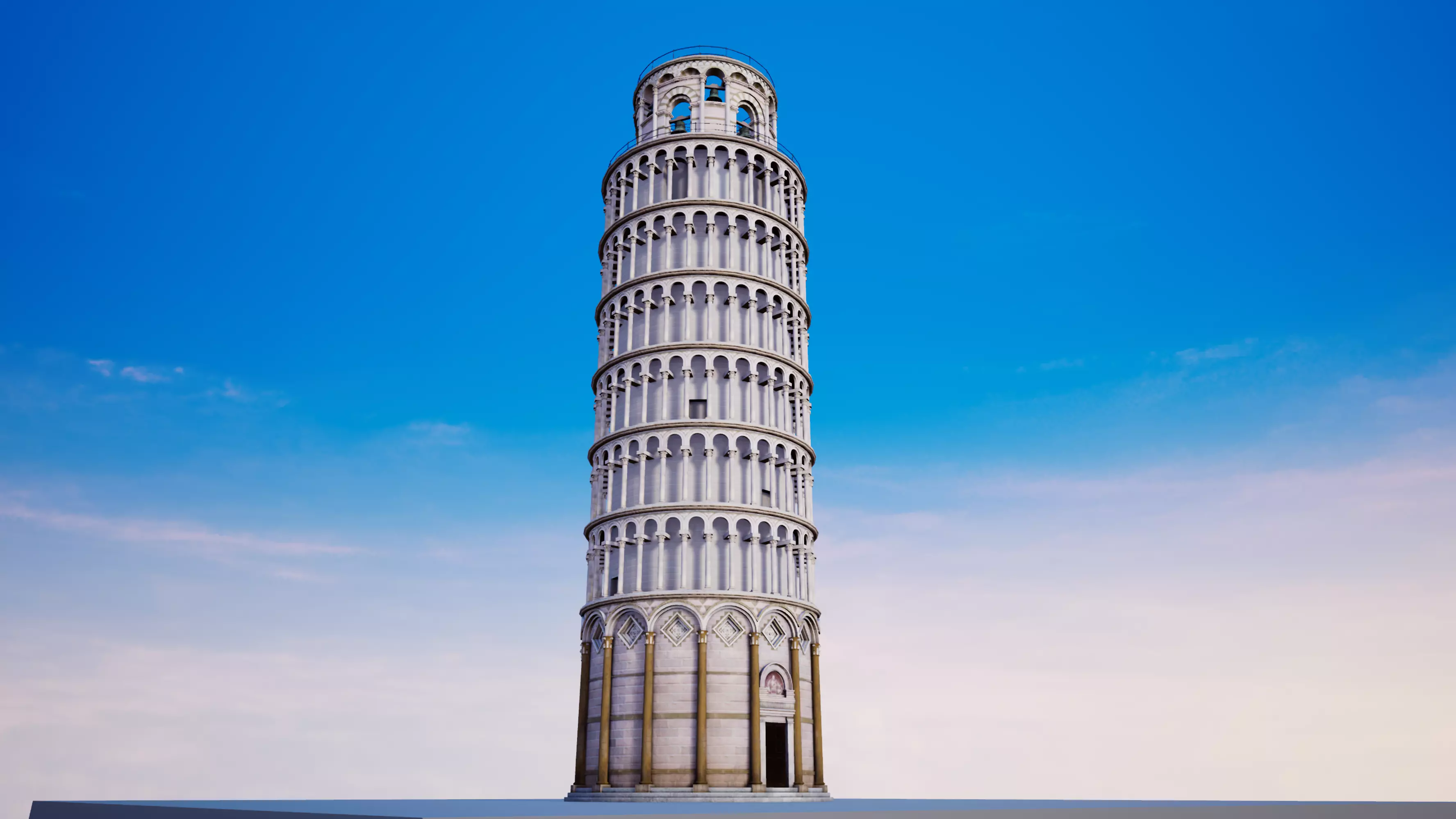 Pisa Tower Italy Low-poly 3D model_0