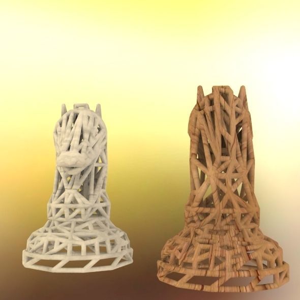 Knight chess piece 3D print model_61