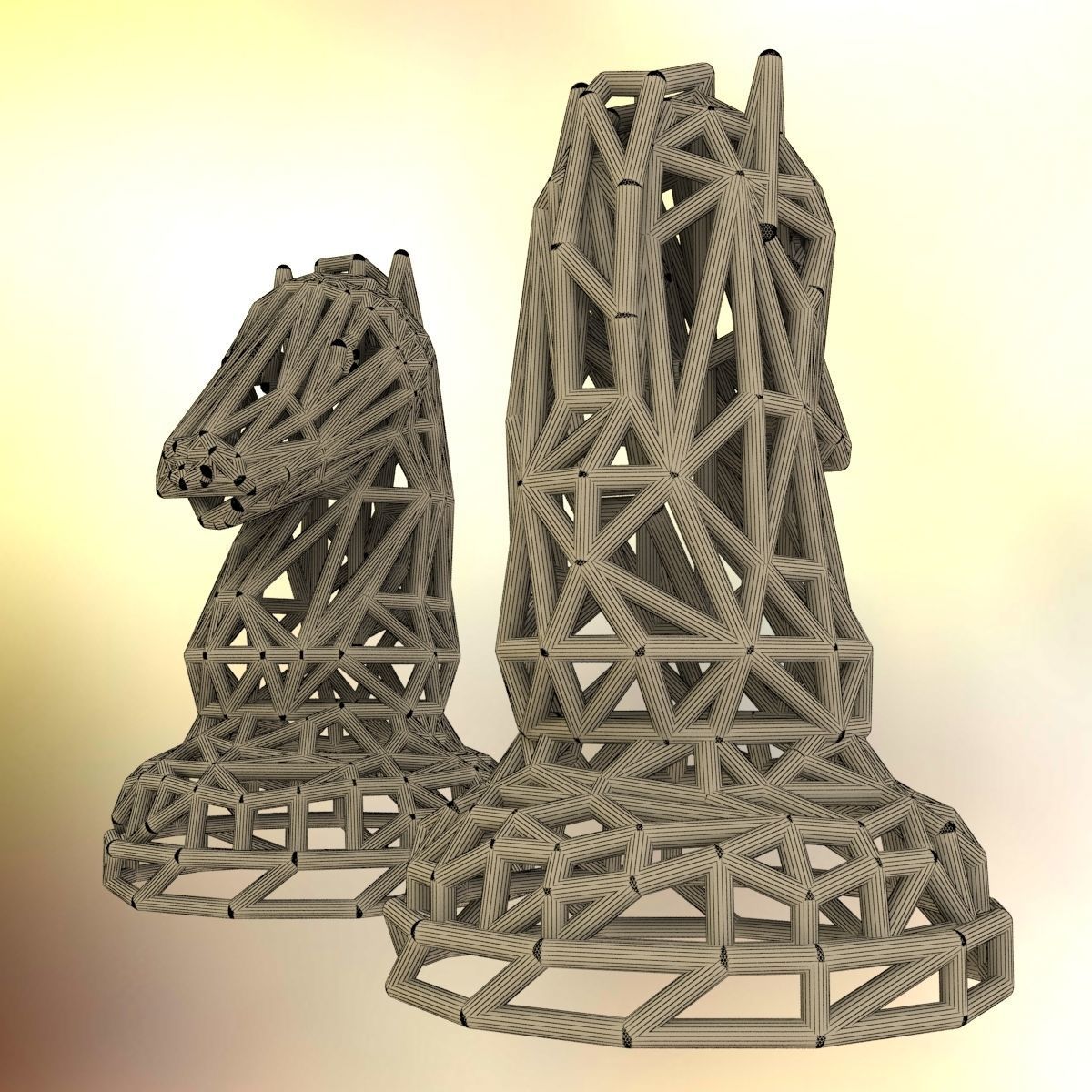 Knight chess piece 3D print model_34