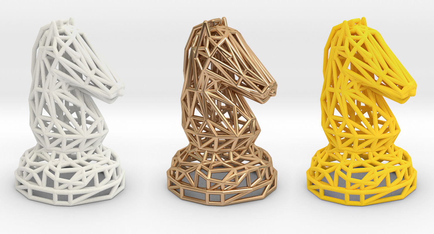 Knight chess piece 3D print model_7