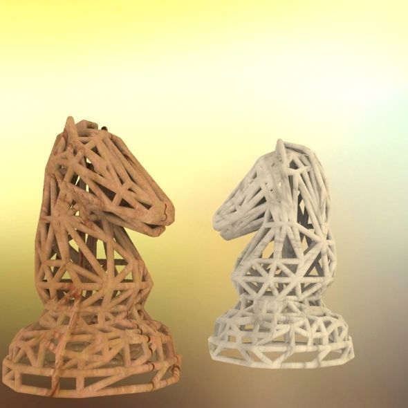 Knight chess piece 3D print model_54