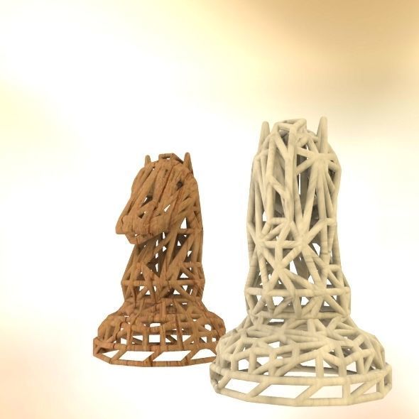 Knight chess piece 3D print model_48