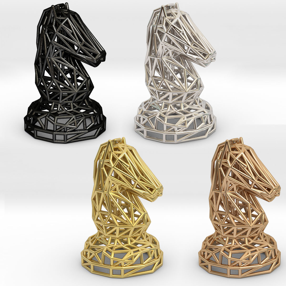 Knight chess piece 3D print model_23