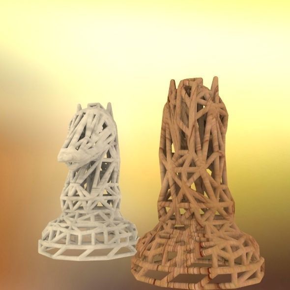 Knight chess piece 3D print model_60