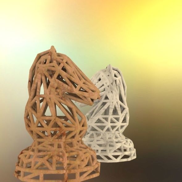 Knight chess piece 3D print model_56