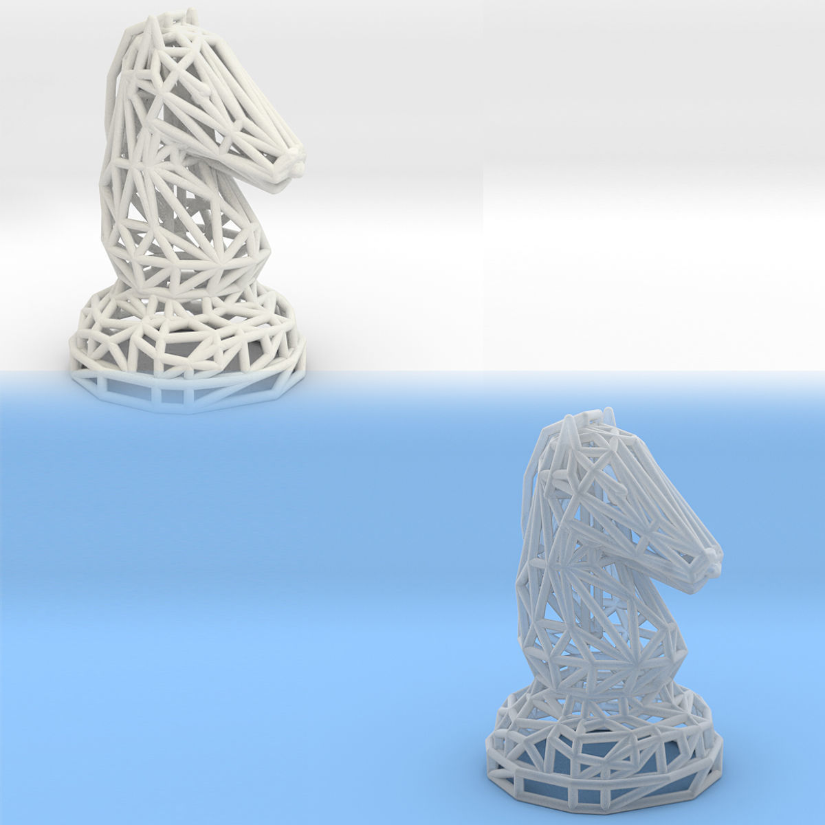 Knight chess piece 3D print model_9