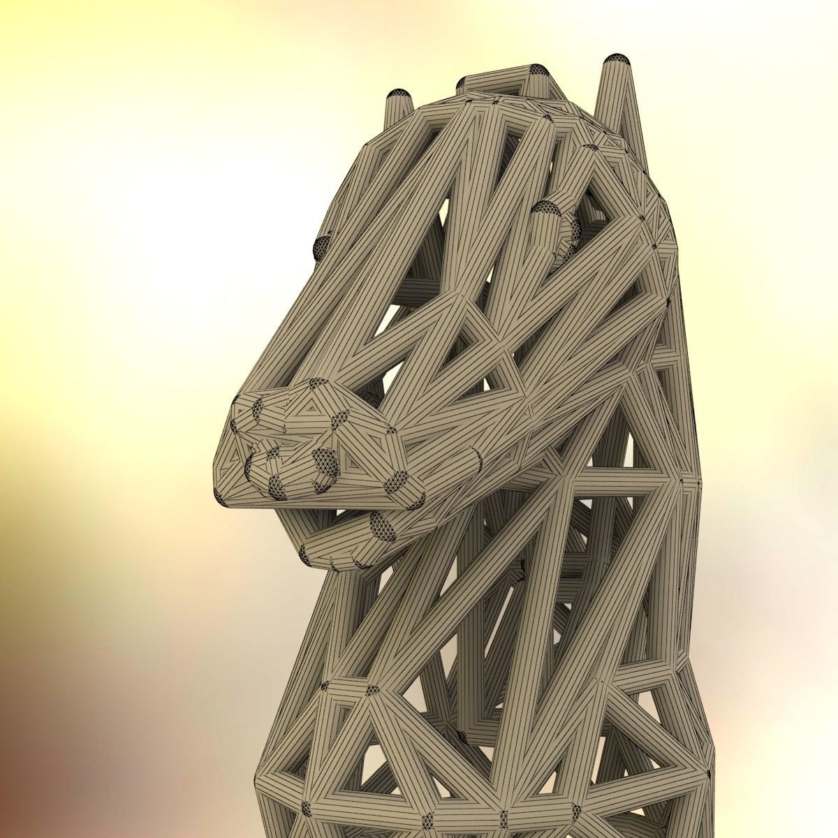 Knight chess piece 3D print model_5