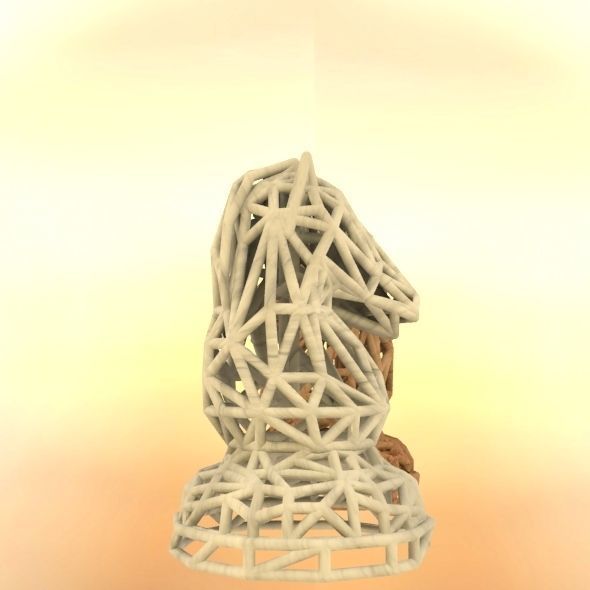 Knight chess piece 3D print model_45