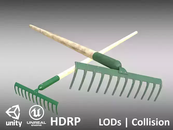Game-ready Rake Green - Clean and Dirty