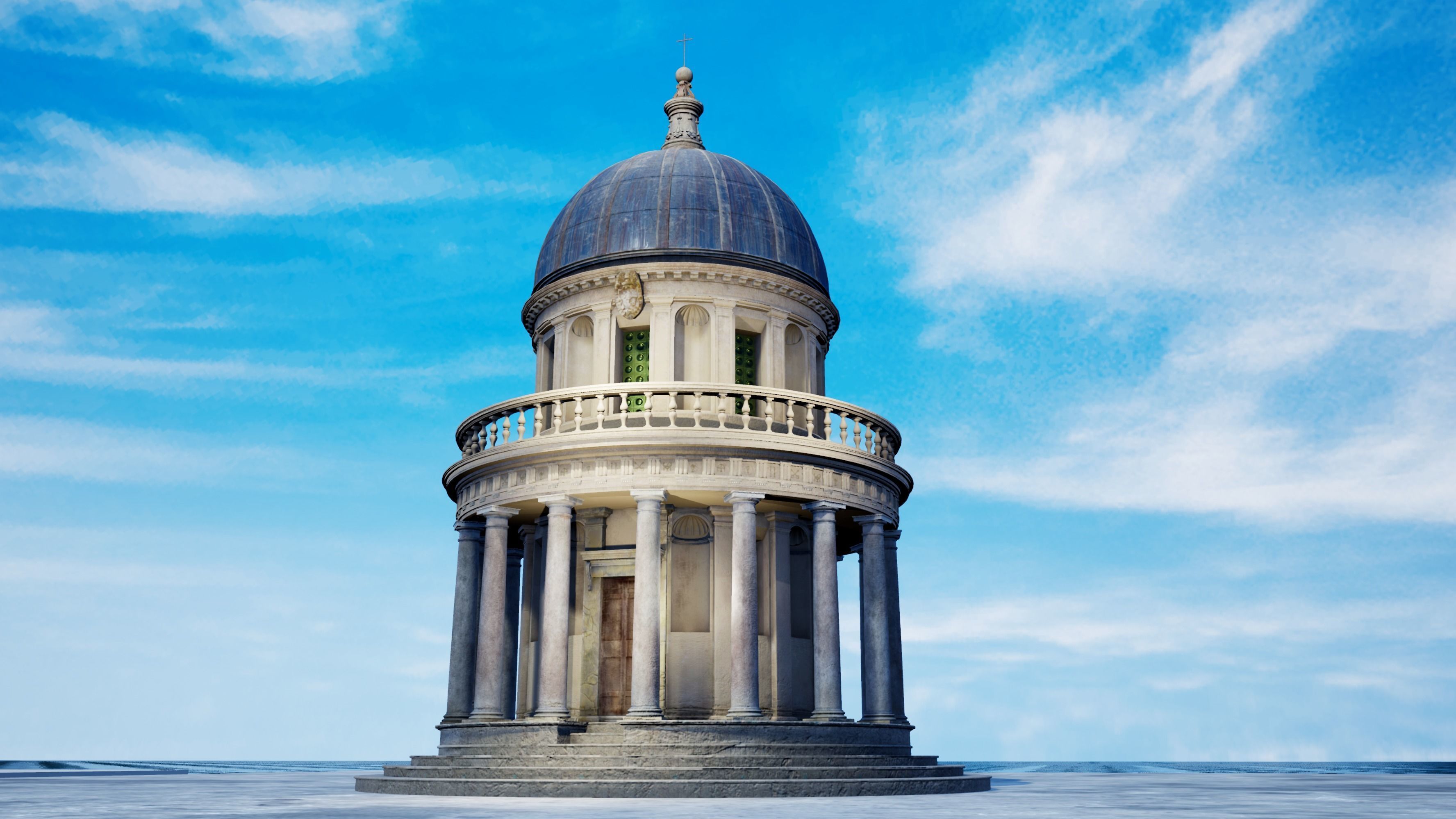 Tempietto of The Church of San Pietro Low-poly 3D model_3