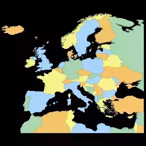 Map of Europe 3D model