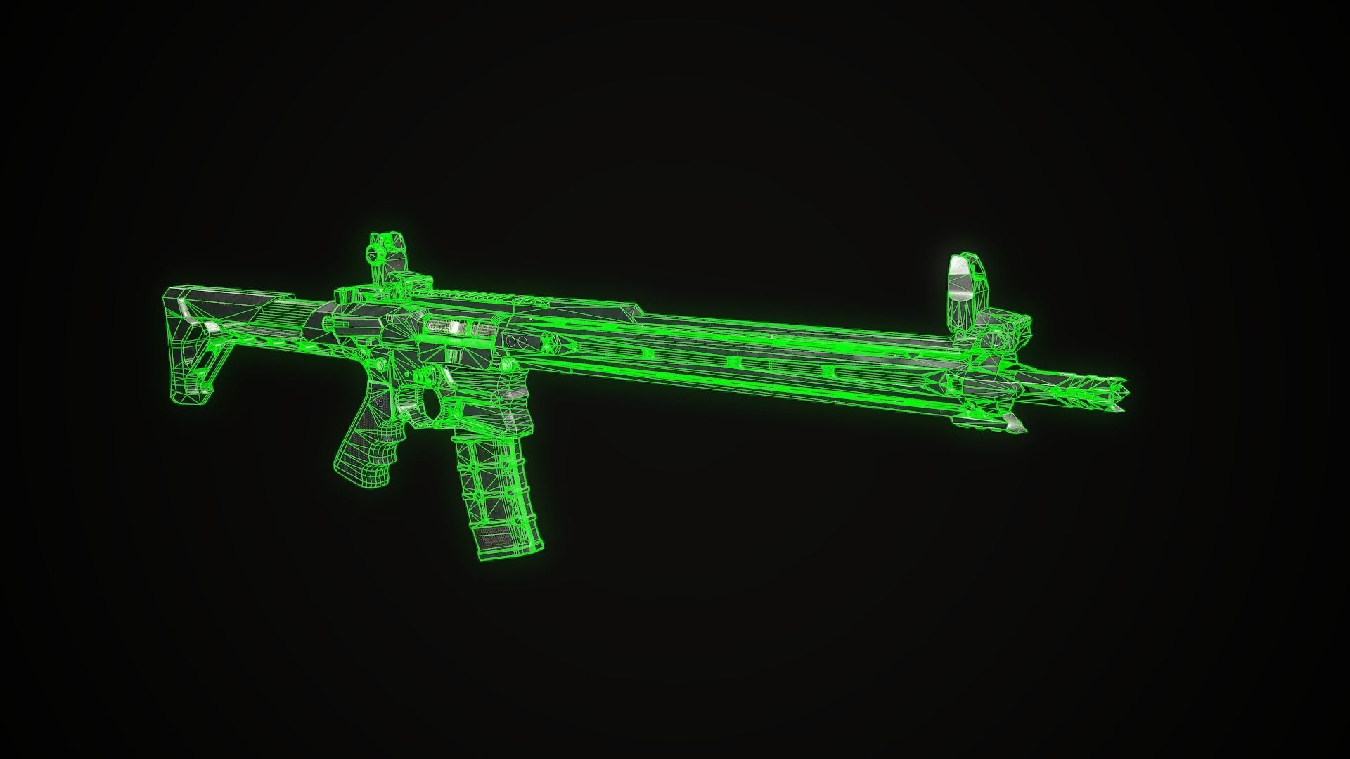 AR15 custom Low-poly 3D model_13