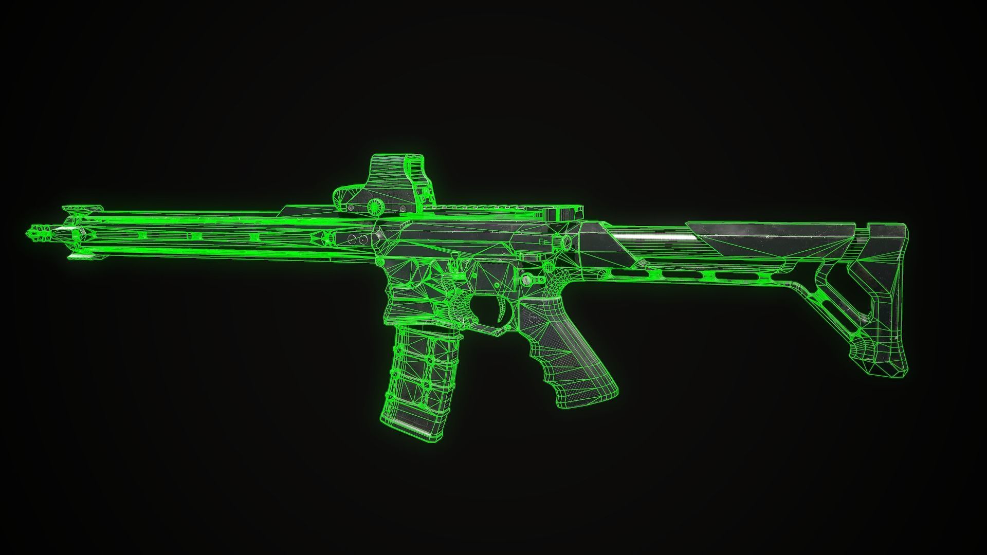 AR15 custom Low-poly 3D model_14