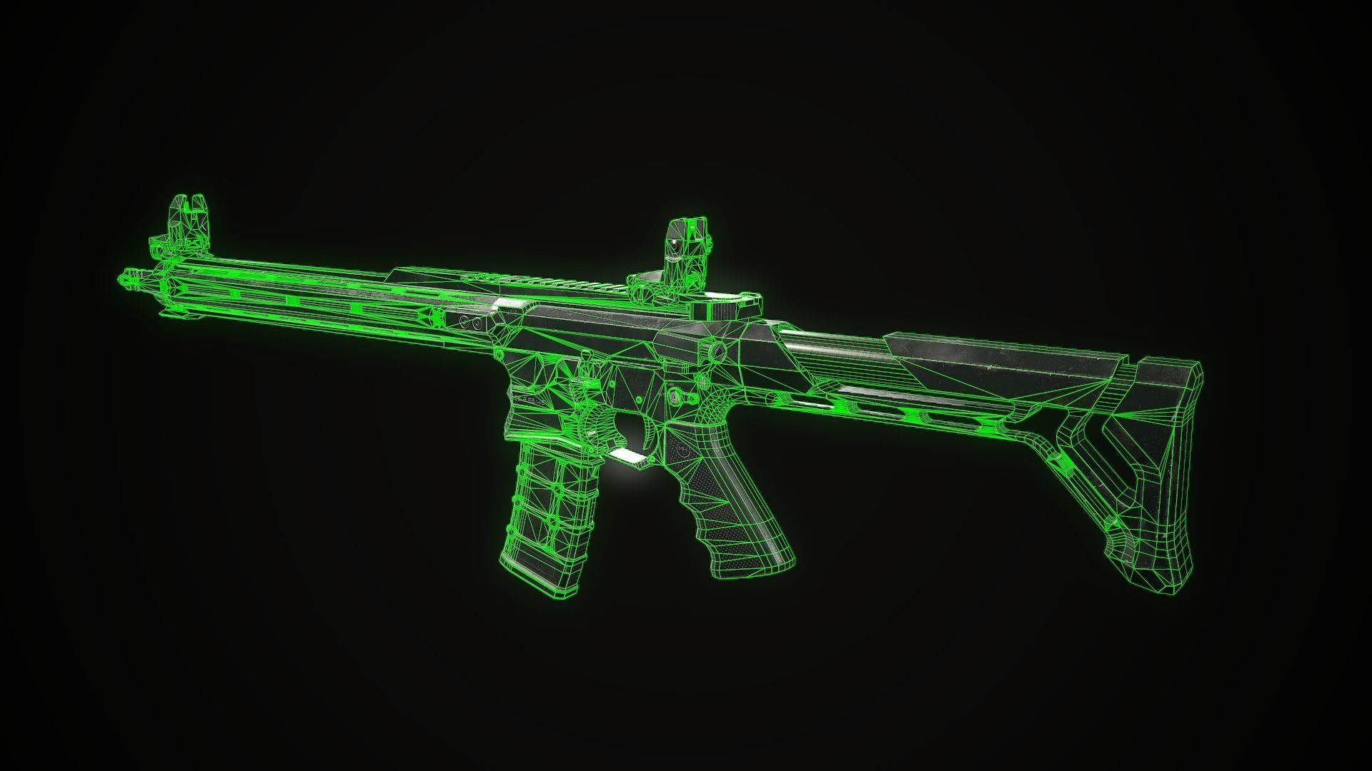 AR15 custom Low-poly 3D model_11