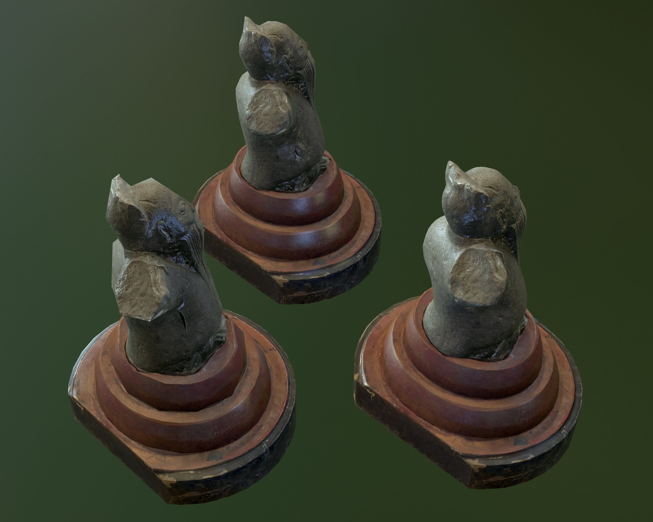 Ancient Stone Carving Low-poly 3D model_2