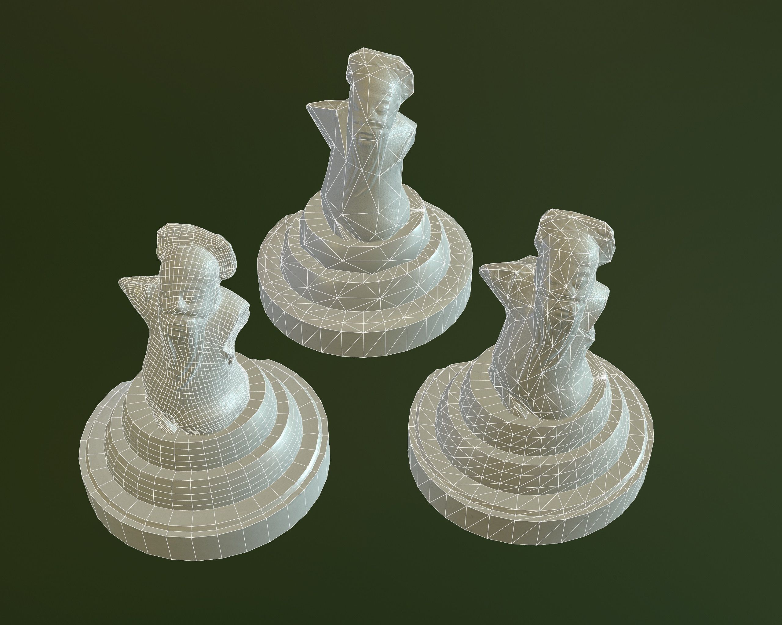 Ancient Stone Carving Low-poly 3D model_3