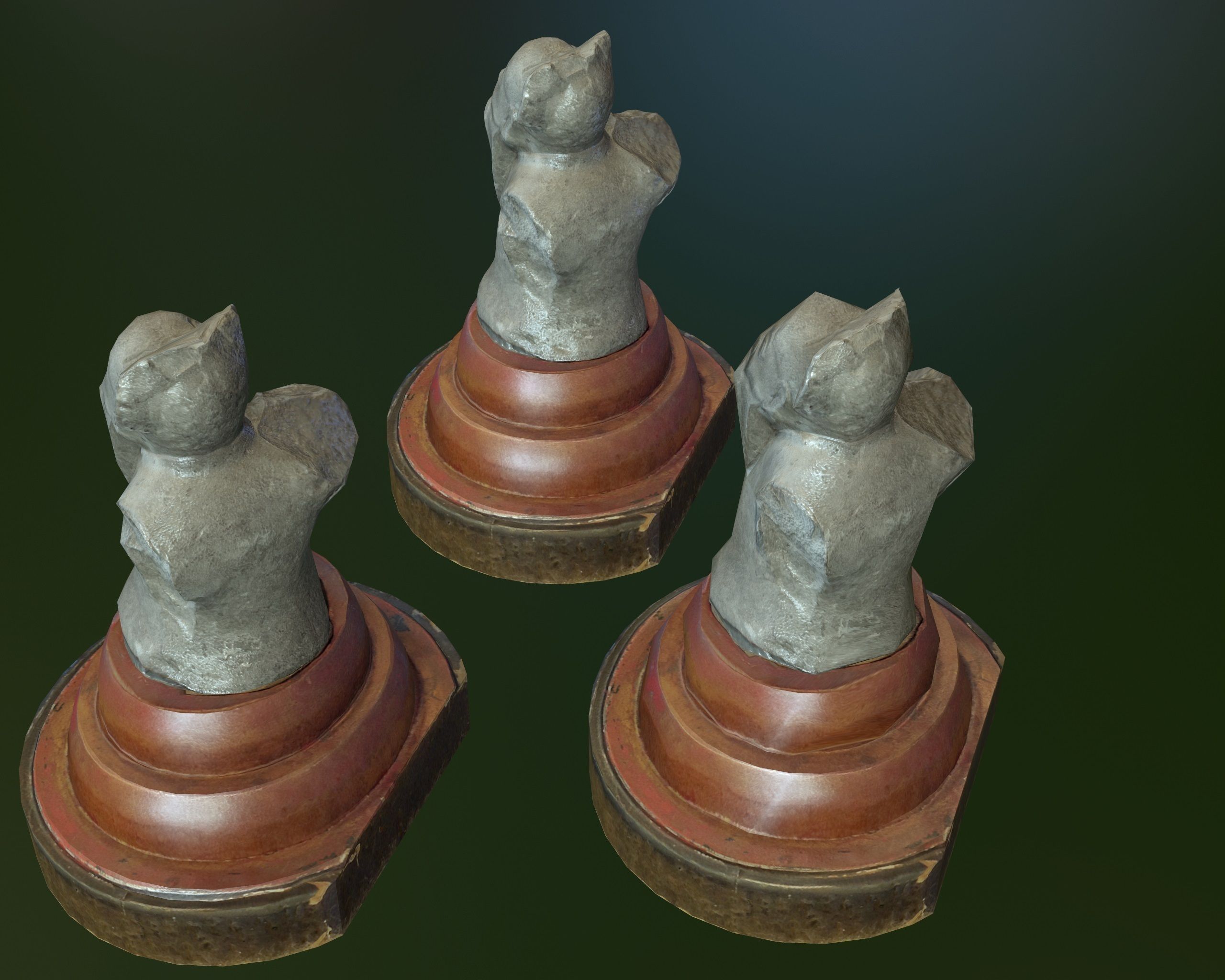 Ancient Stone Carving Low-poly 3D model_1