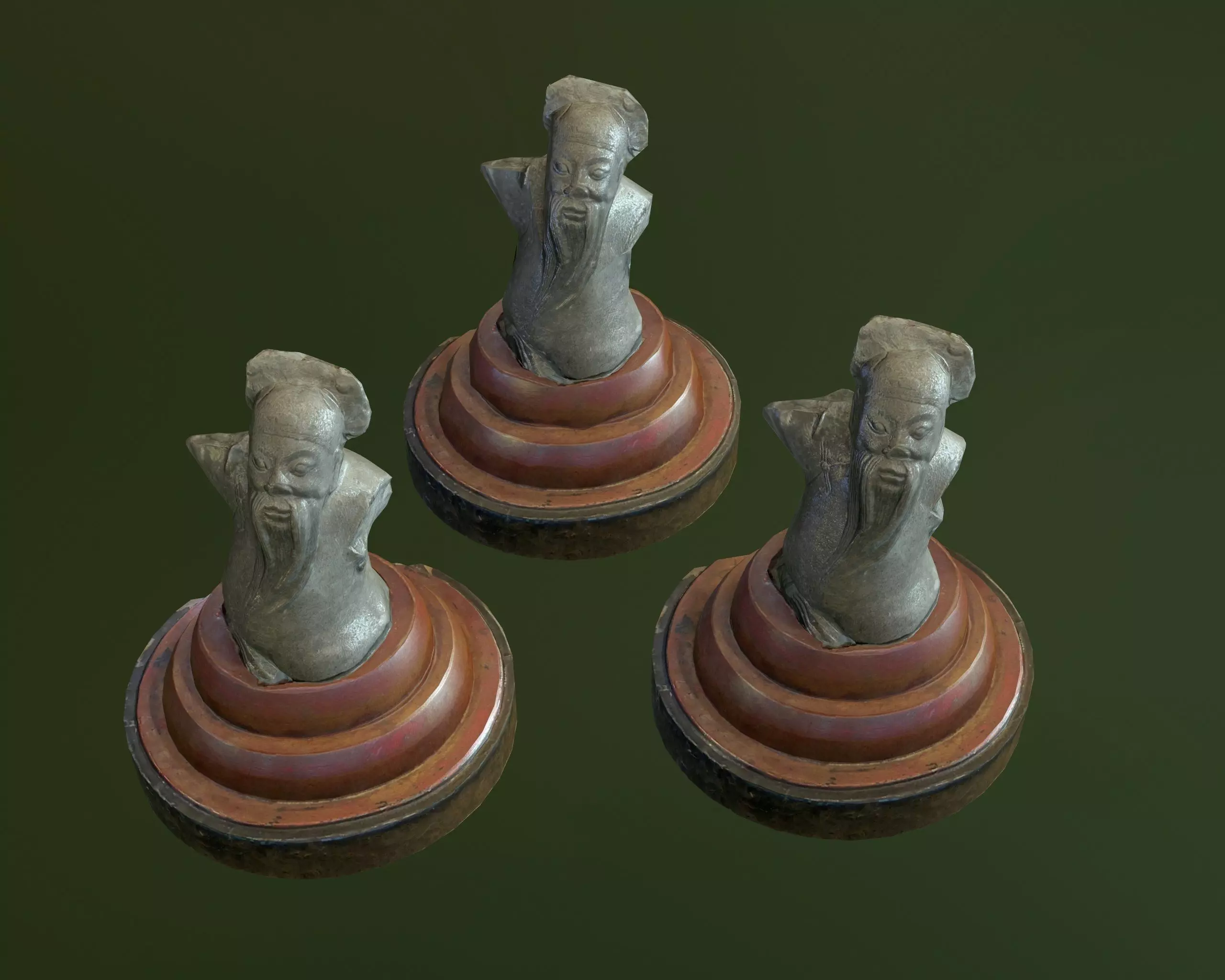 Ancient Stone Carving Low-poly 3D model_0