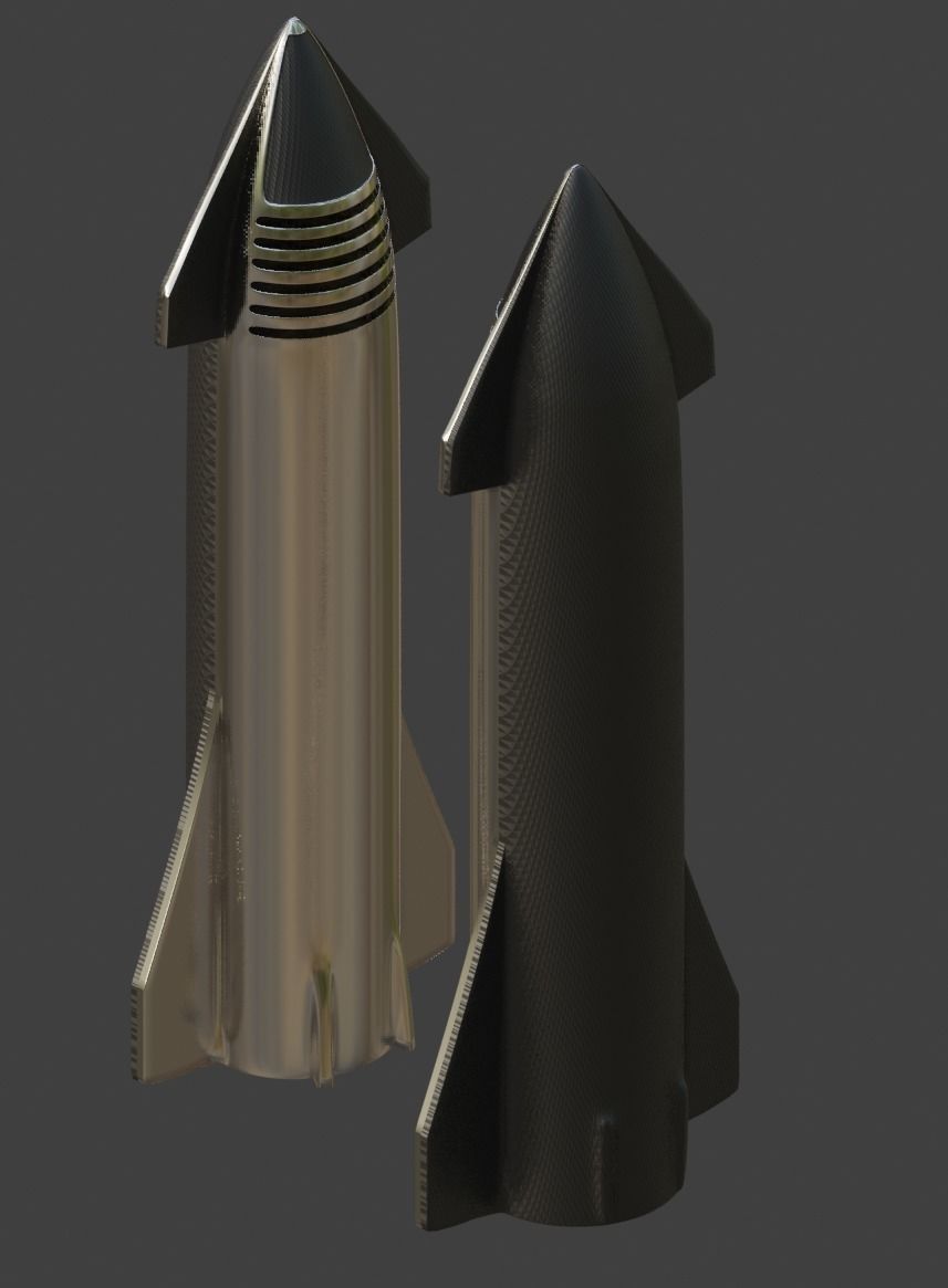 SpaceX Starship Elon Musk Mars Ship very nice detail Low-poly 3D model_4