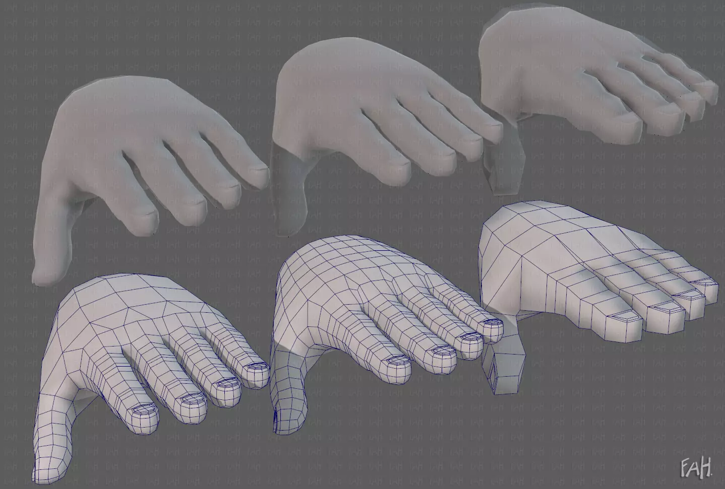 Hand Model V01 Low-poly 3D model_0