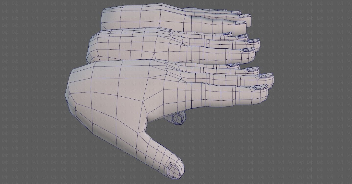 Hand Model V01 Low-poly 3D model_4