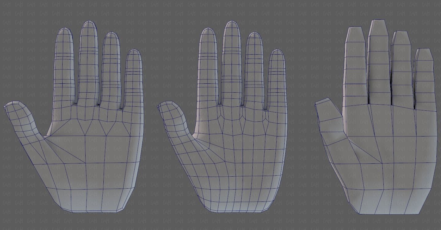 Hand Model V01 Low-poly 3D model_6