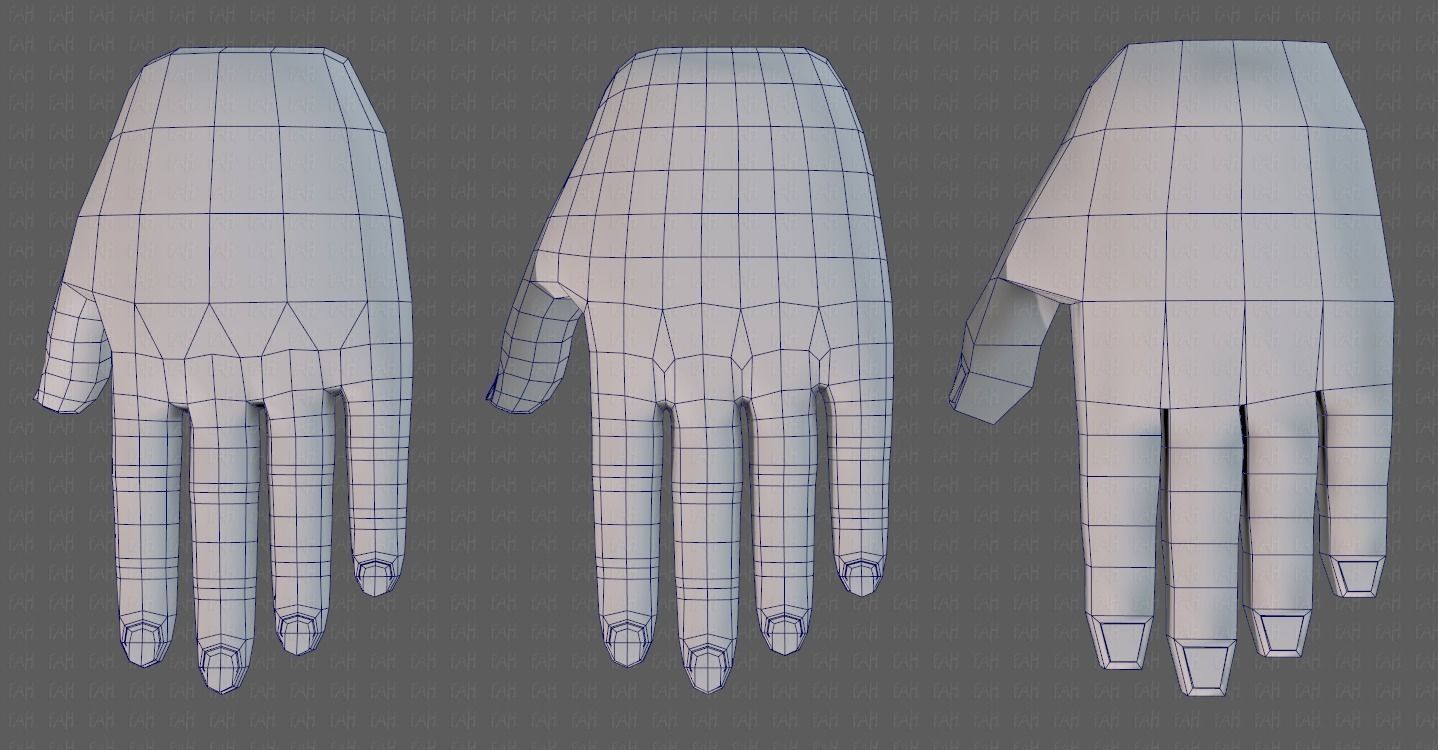 Hand Model V01 Low-poly 3D model_8