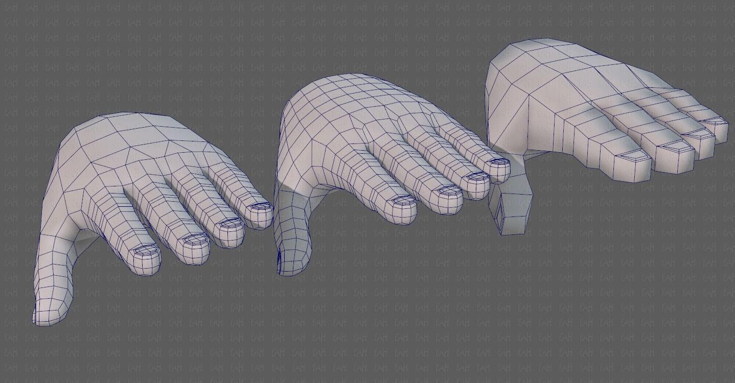 Hand Model V01 Low-poly 3D model_2