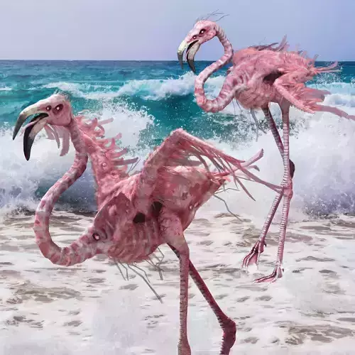 Flamingo Monster Low-poly 3D model