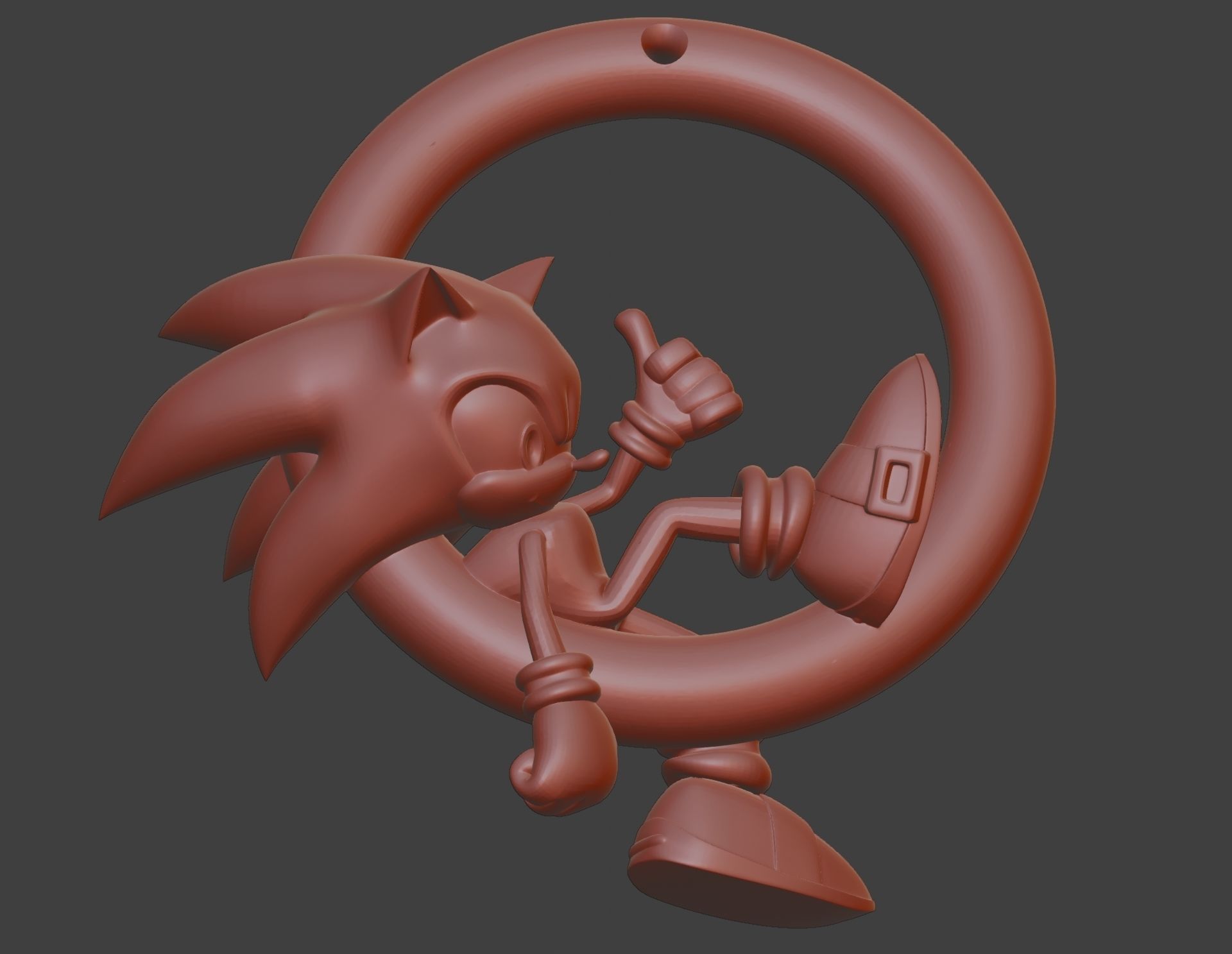 Sonic hedgehog ornament 3D print model_8