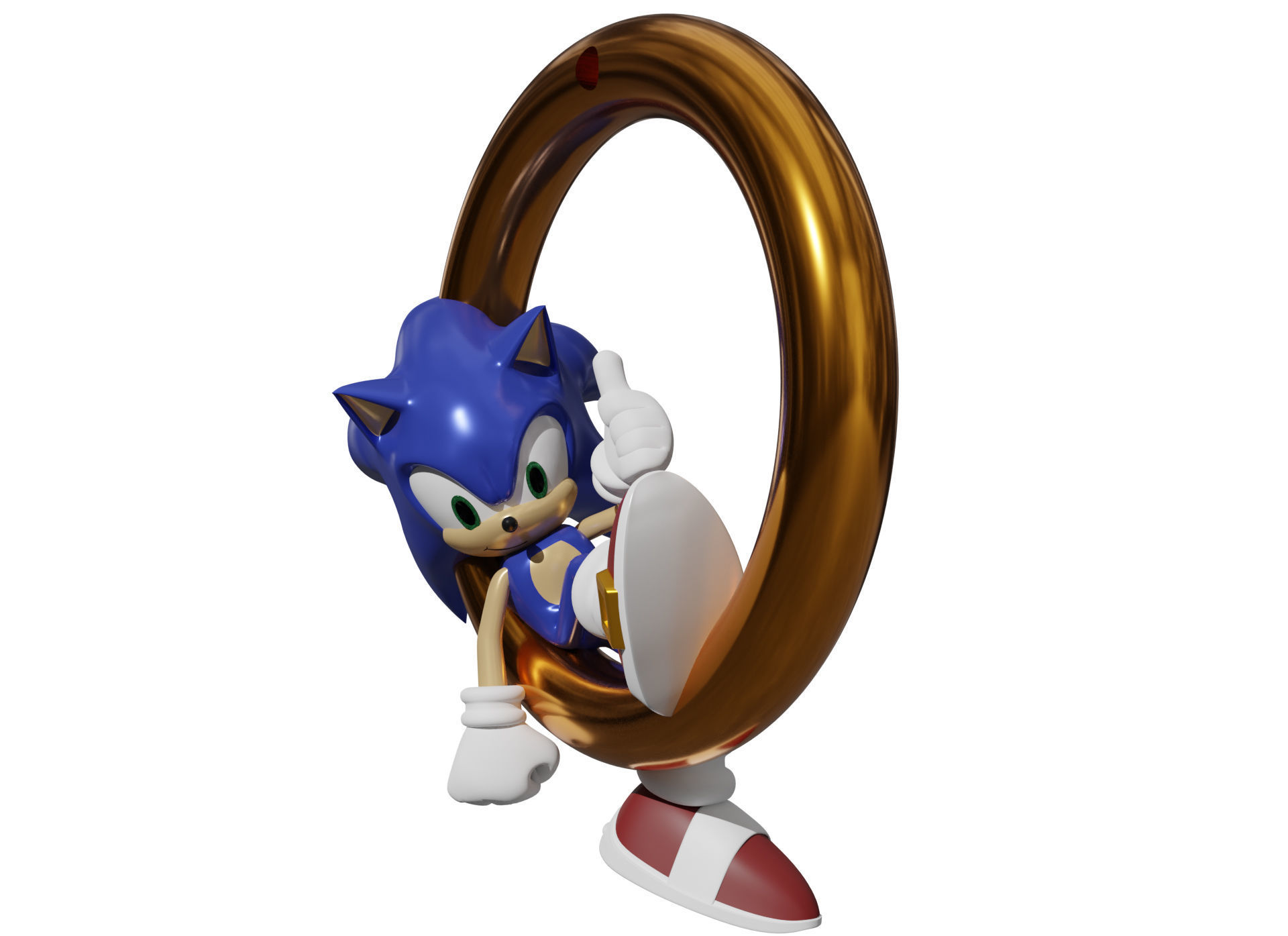 Sonic hedgehog ornament 3D print model_2
