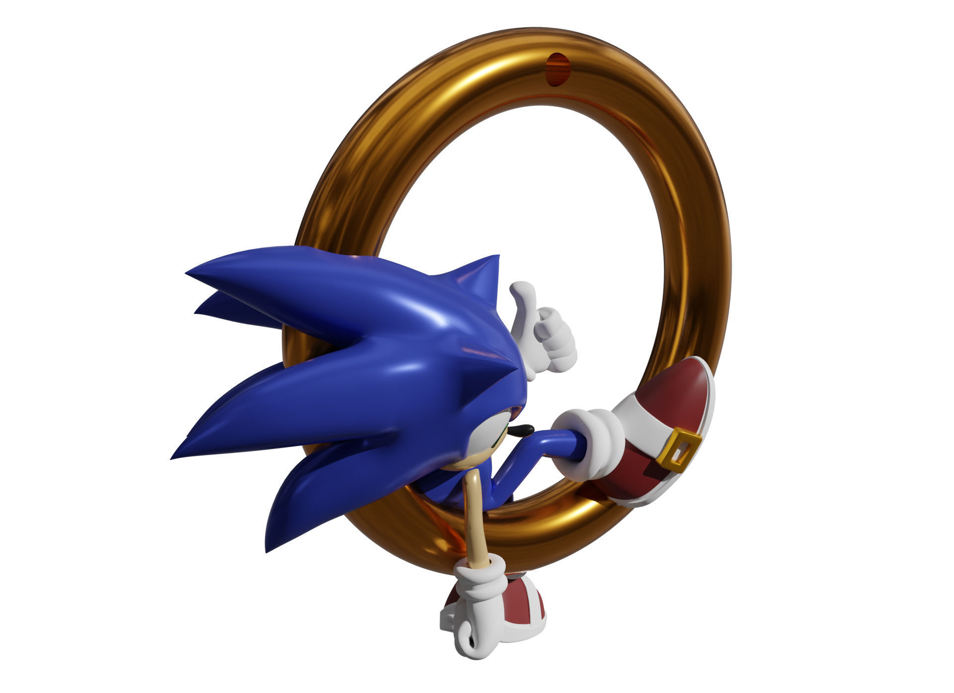 Sonic hedgehog ornament 3D print model_6