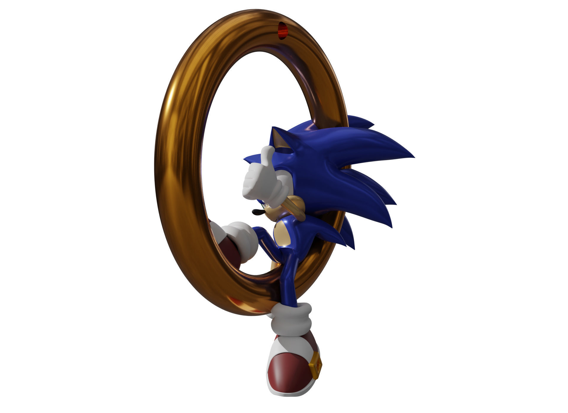 Sonic hedgehog ornament 3D print model_3