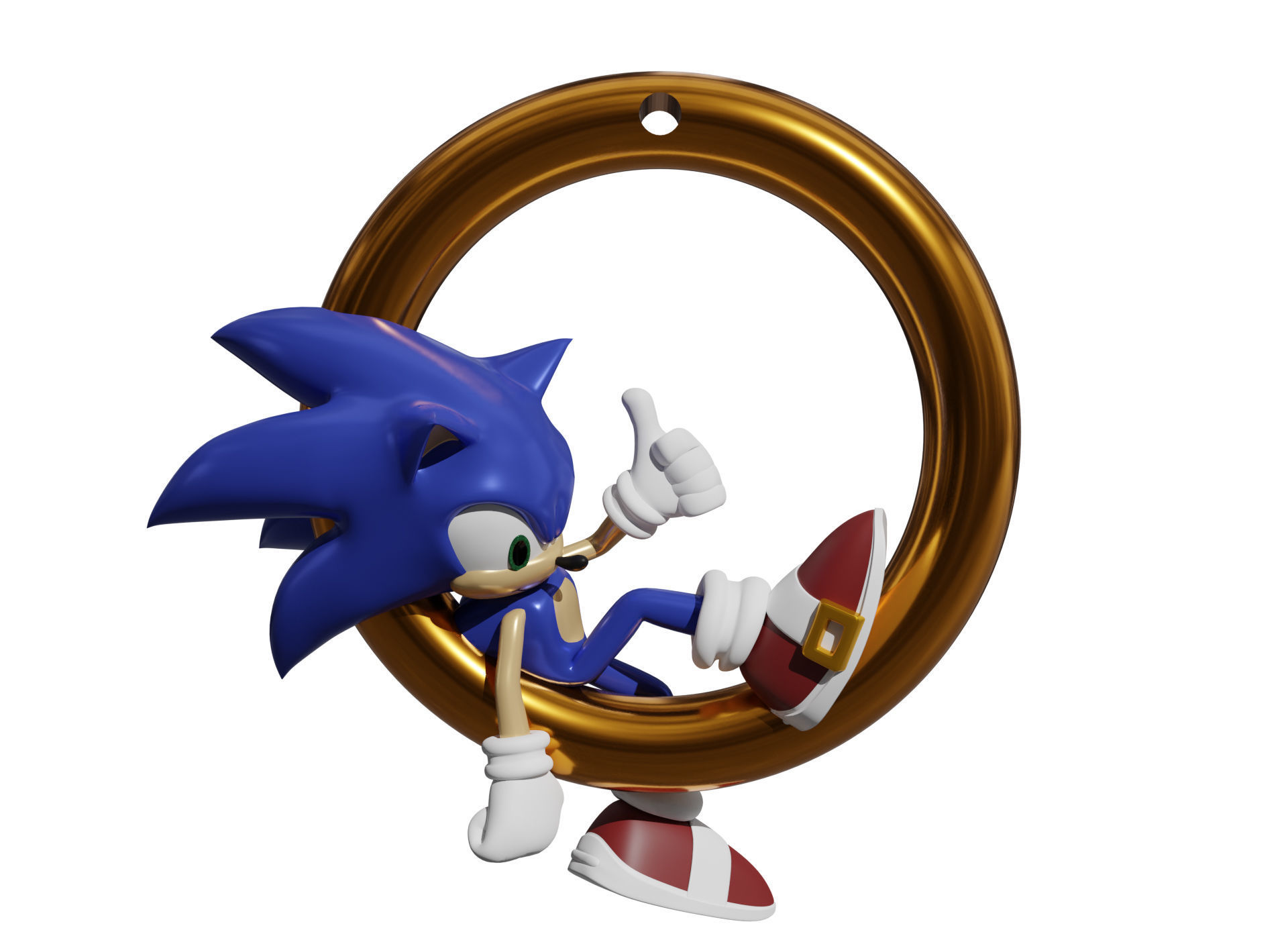Sonic hedgehog ornament 3D print model_1