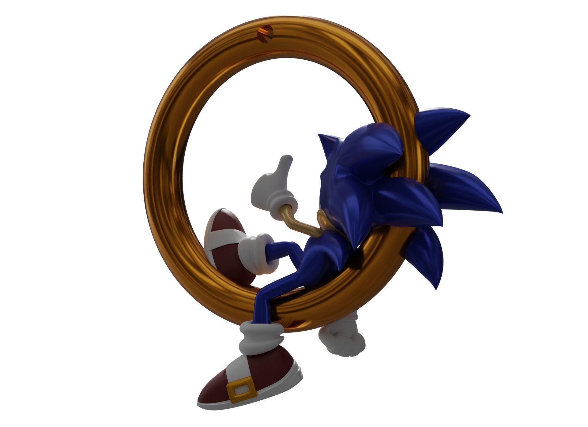 Sonic hedgehog ornament 3D print model_4