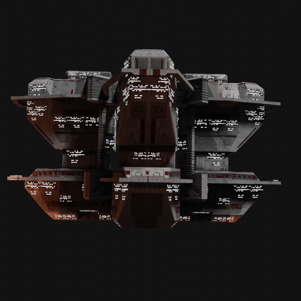 PBR Realtime Space Station Low-poly 3D model_5