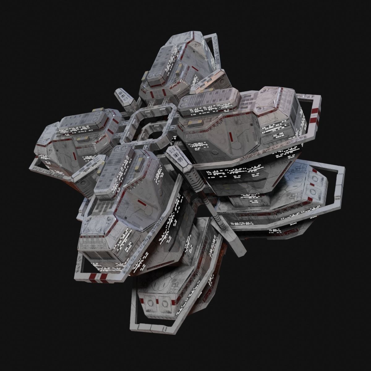 PBR Realtime Space Station Low-poly 3D model_4