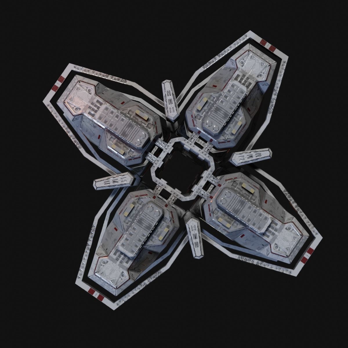 PBR Realtime Space Station Low-poly 3D model_8