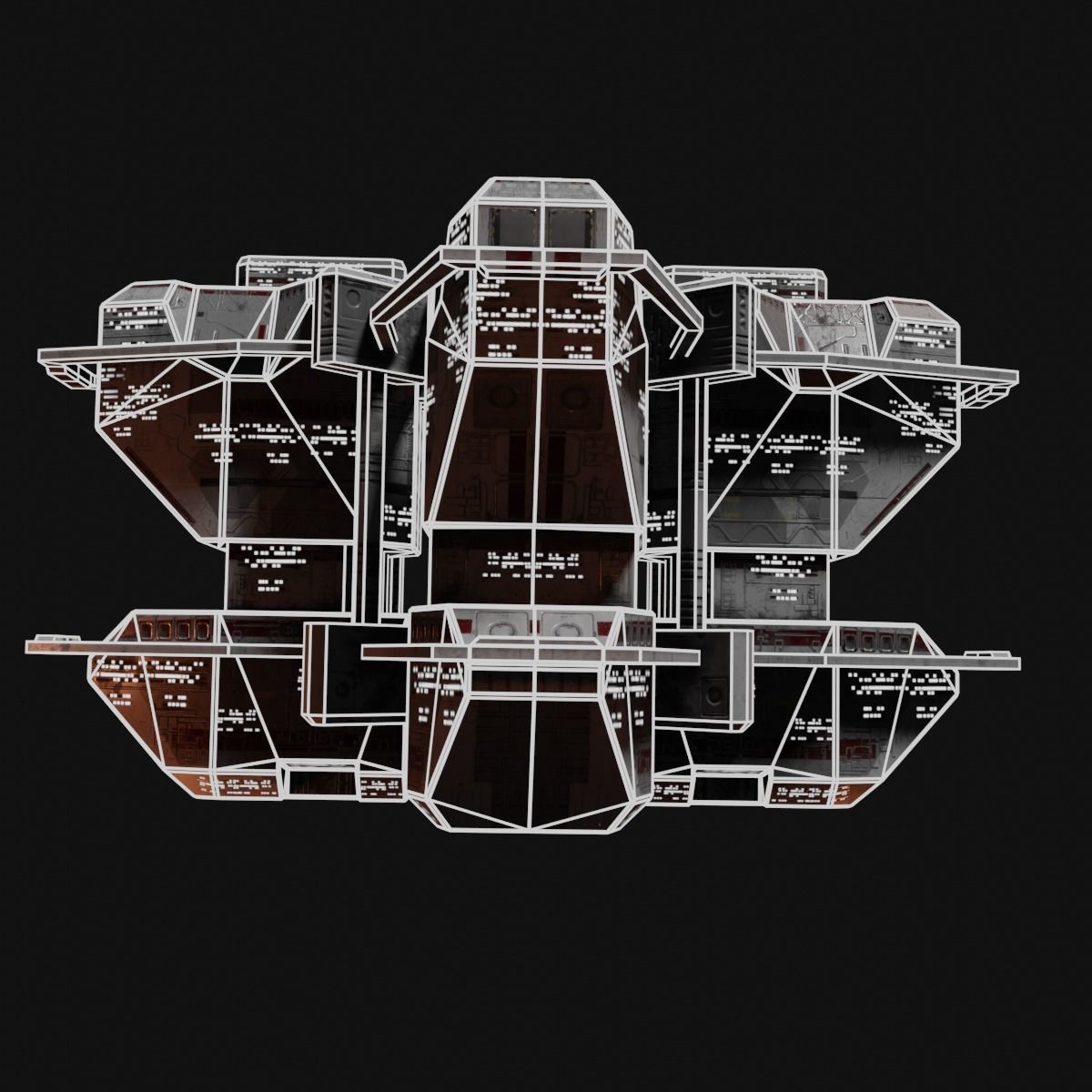 PBR Realtime Space Station Low-poly 3D model_12