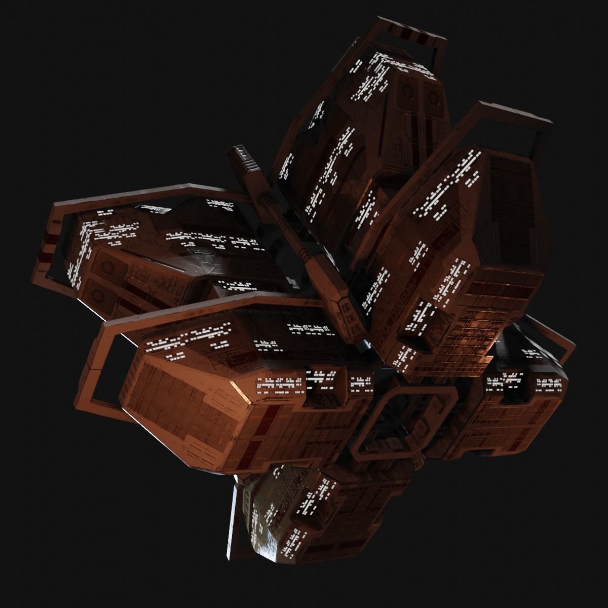 PBR Realtime Space Station Low-poly 3D model_3