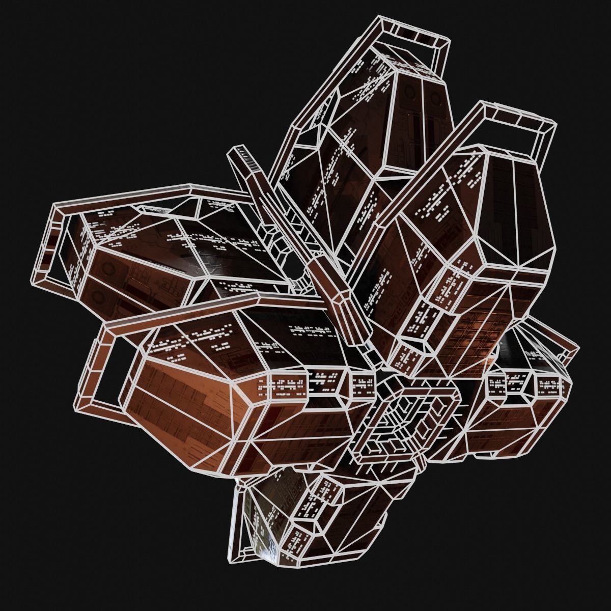 PBR Realtime Space Station Low-poly 3D model_10