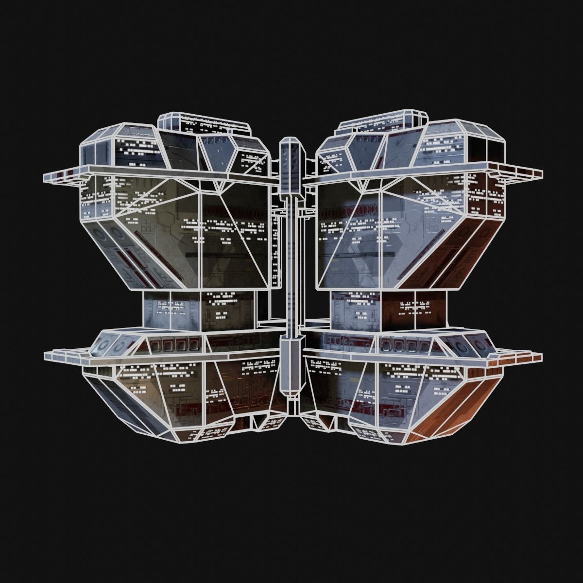 PBR Realtime Space Station Low-poly 3D model_13