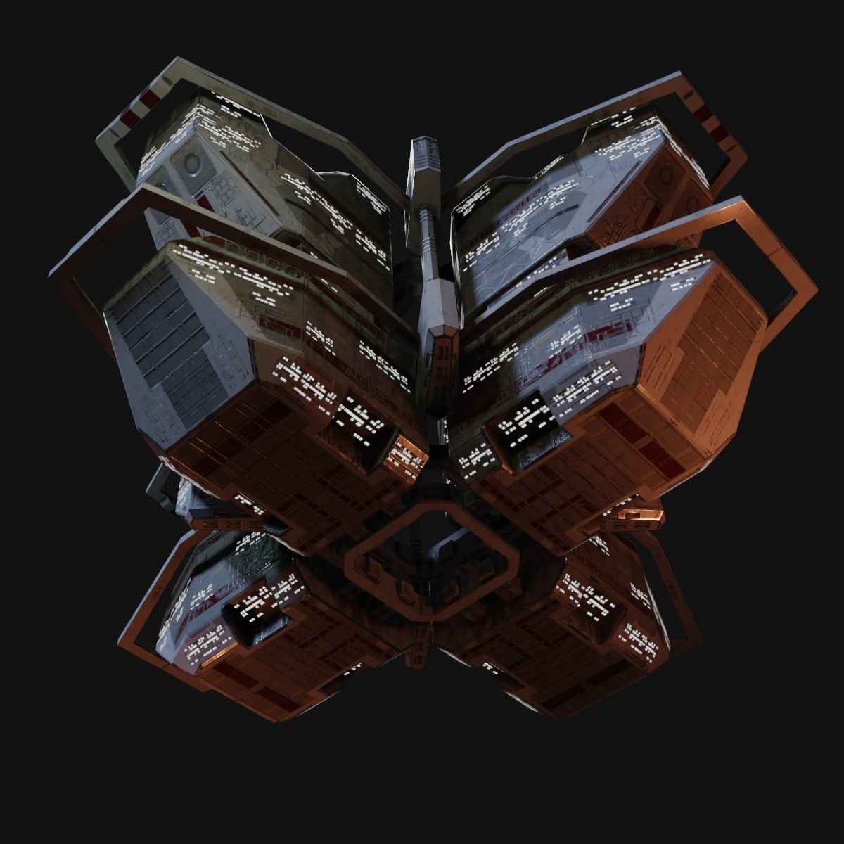 PBR Realtime Space Station Low-poly 3D model_7