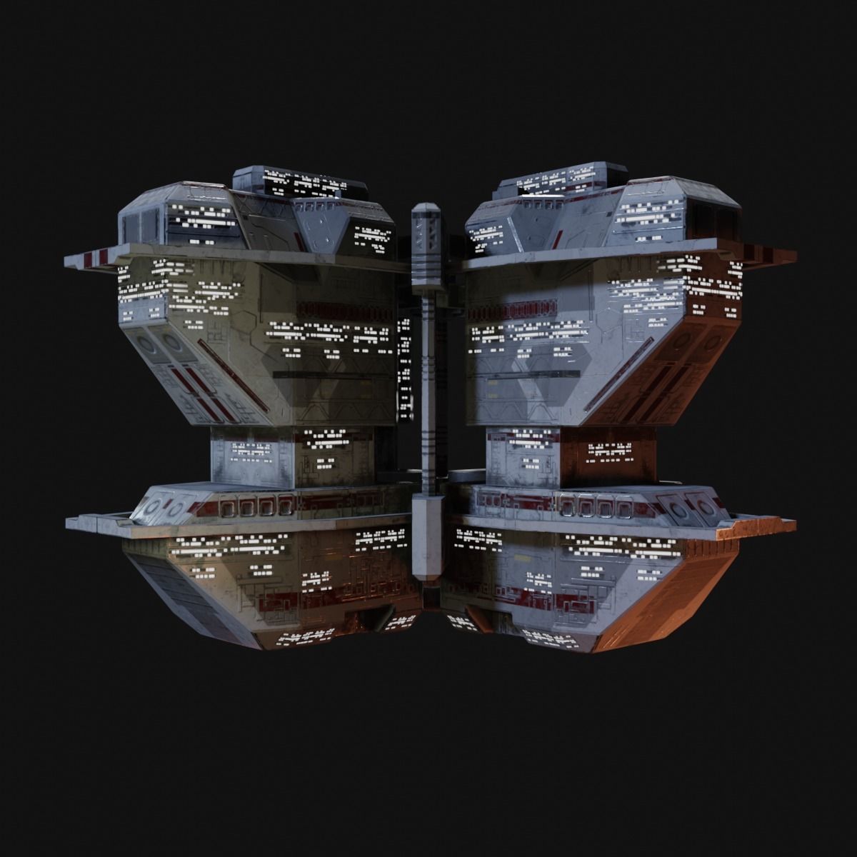 PBR Realtime Space Station Low-poly 3D model_6
