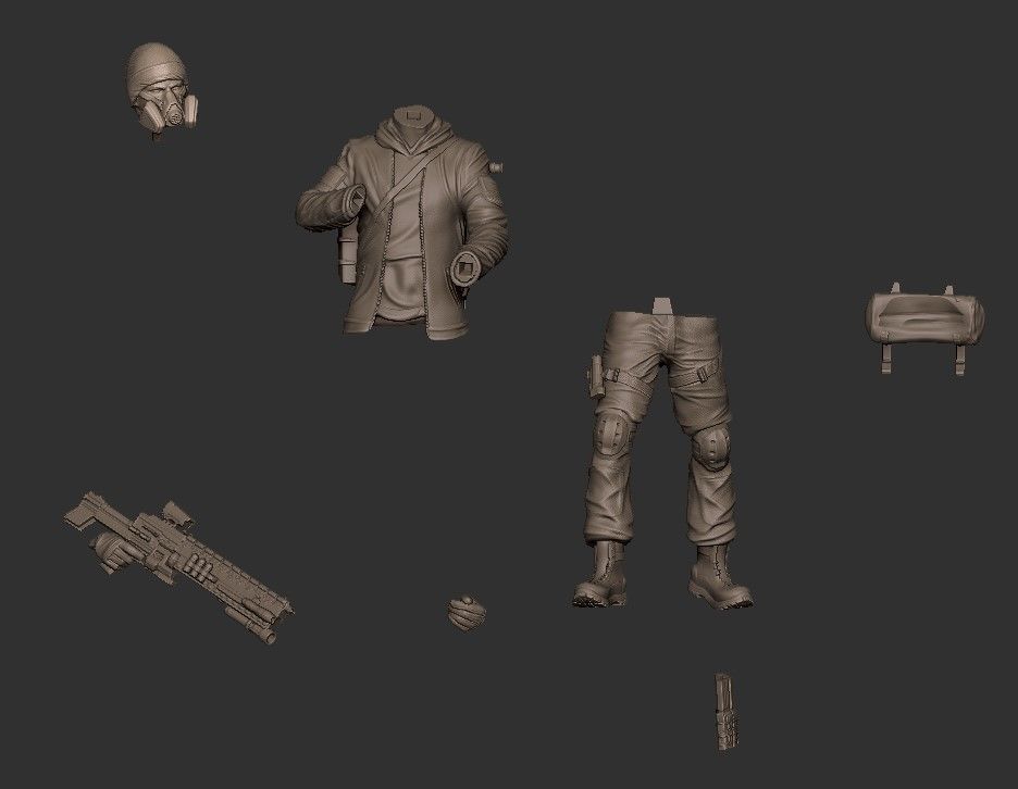 Soldier Darkzone agent STL  3D print model_13